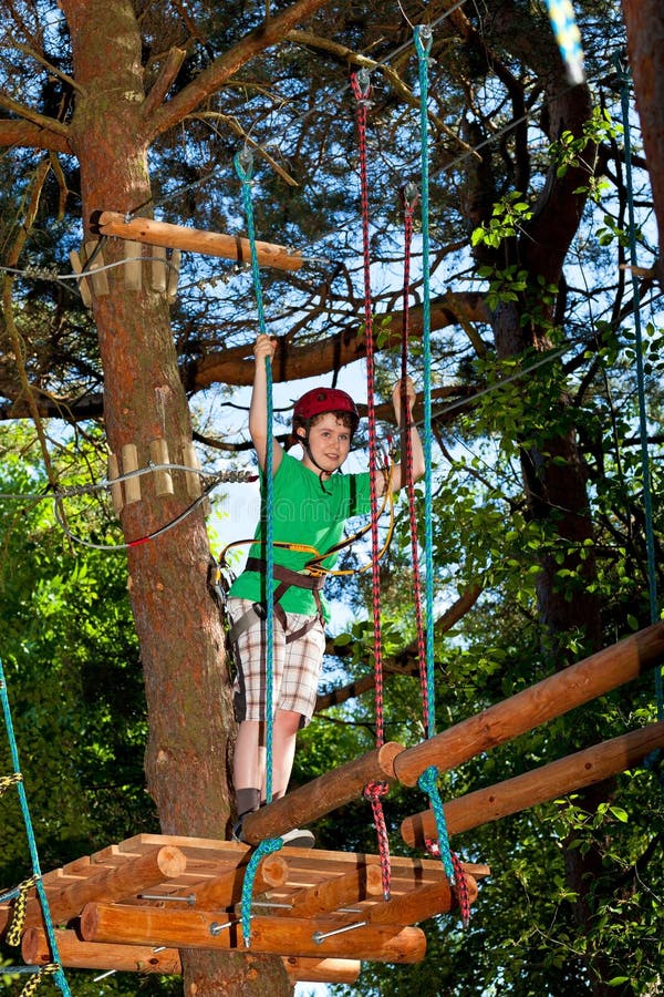 Boy in adventure park