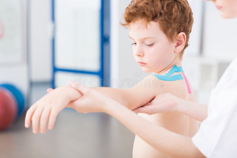 Boy and Arm Problems after Injury Stock Image Image of medicine, pain