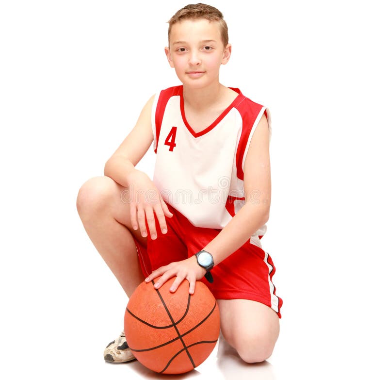 Boy athlete with the ball