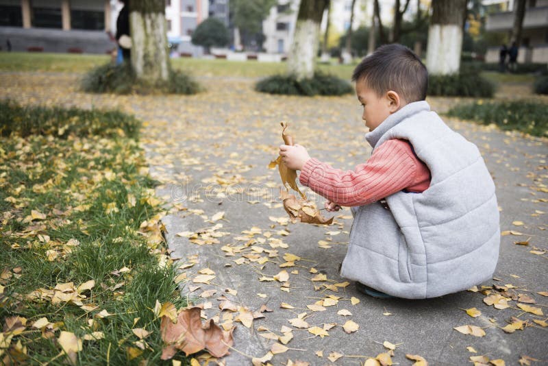 Boy at autumn