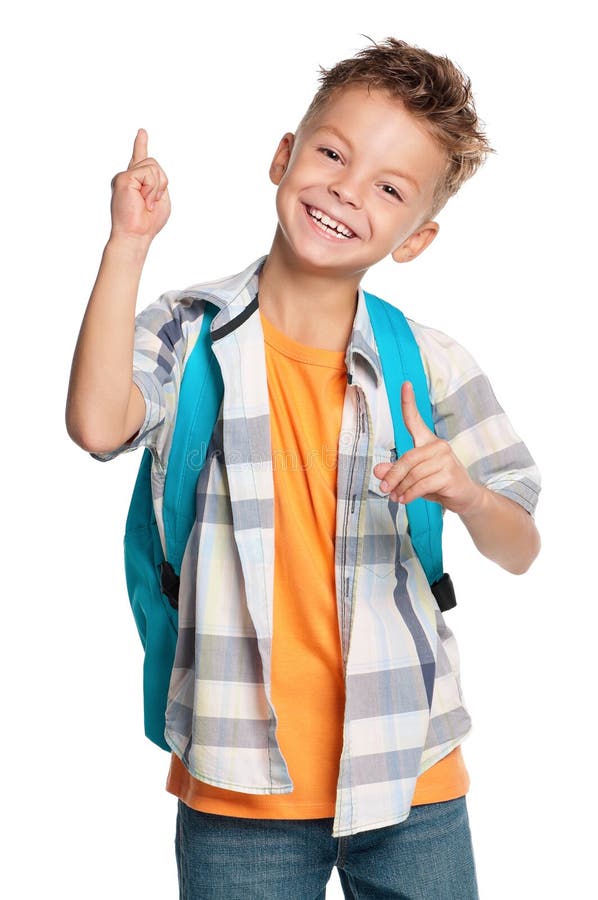 Boy with backpack stock photo. Image of marketing, people 44111652