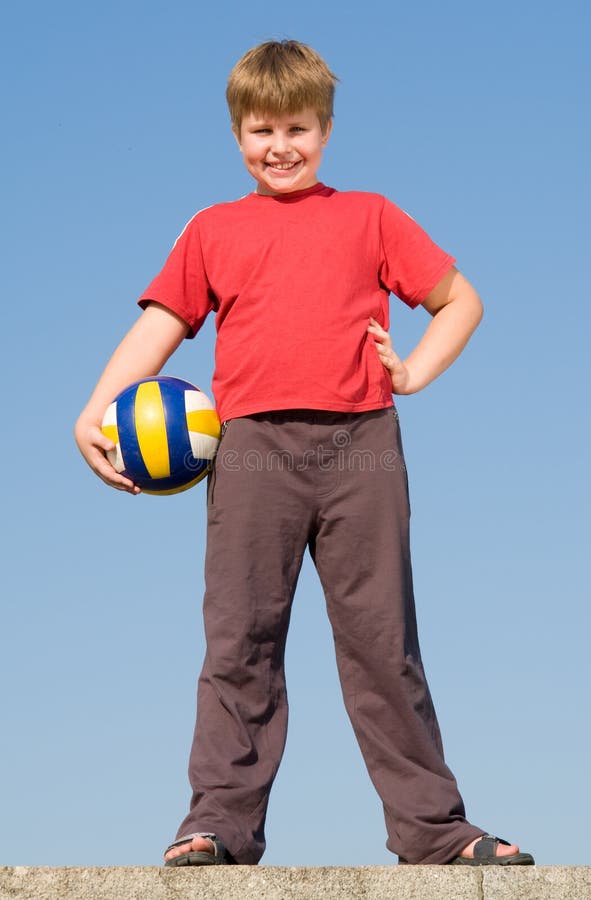 Boy with ball stock photo. Image of outdoors, ball, sport - 3007592