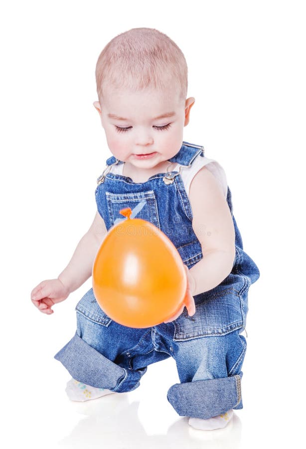 Boy with balloon stock image. Image of small, isolated - 86410455