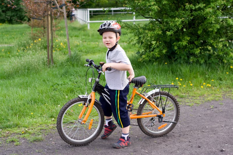 Boy on bicycle