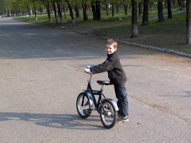 Boy on bicycle