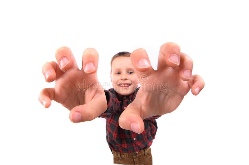 Boy and big hands stock image. Image of energy, happy 10374551