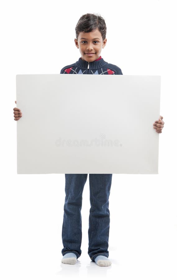 Boy With Blank Board royalty free stock photography