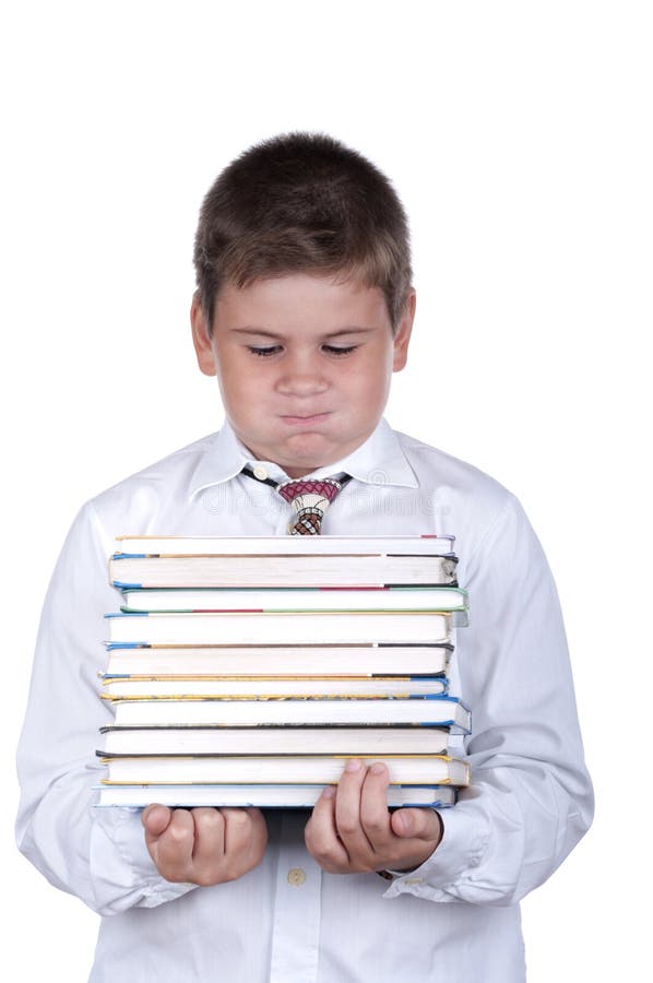 The boy with books