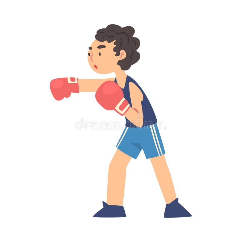 Boy Boxer Exercising, Kid Doing Sports, Healthy Lifestyle Concept ...