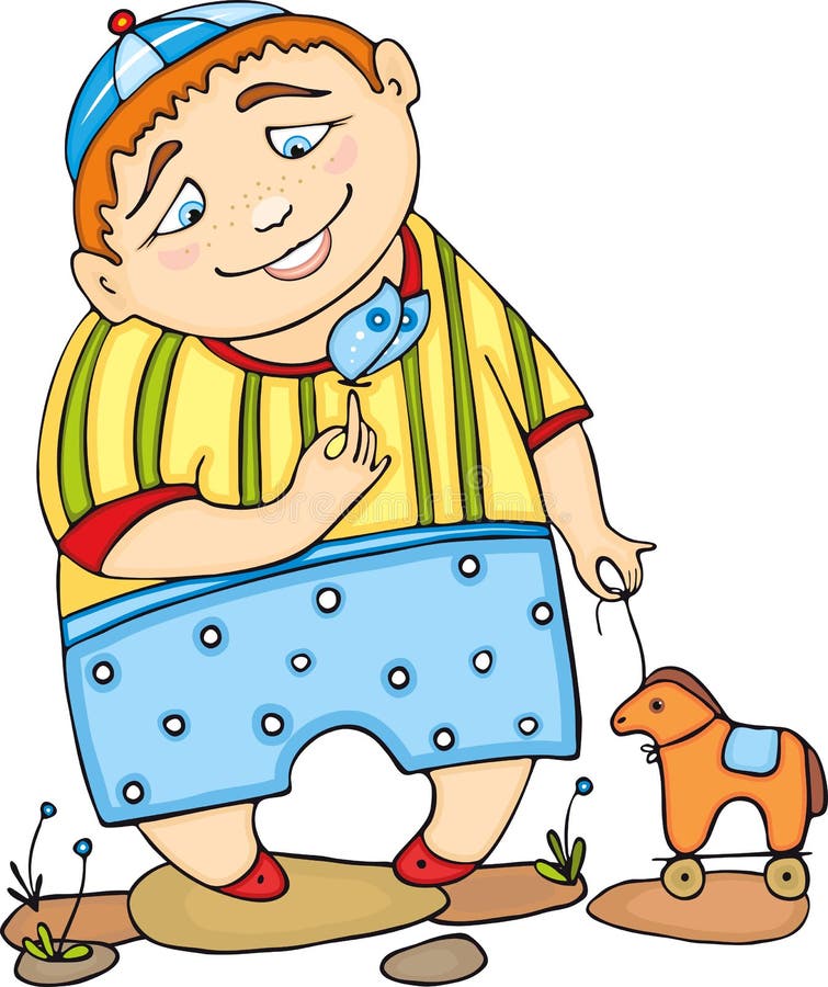 Boy Butterfly stock illustration
