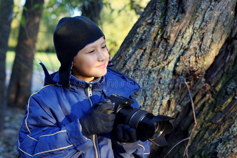 Boy with camera stock image. Image of human, happiness - 21447041