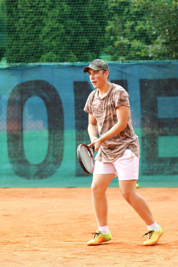 Boy Training To Play Tennis on Court Having Cap Stock Image Image of Boy Training To Play Tennis on Court Having Cap Stock Image Image of