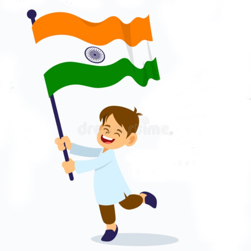 A Boy is Carrying a Indian Flag 3D Illustration Cartoon Character Stock  Illustration - Illustration of banner, january: 208382391