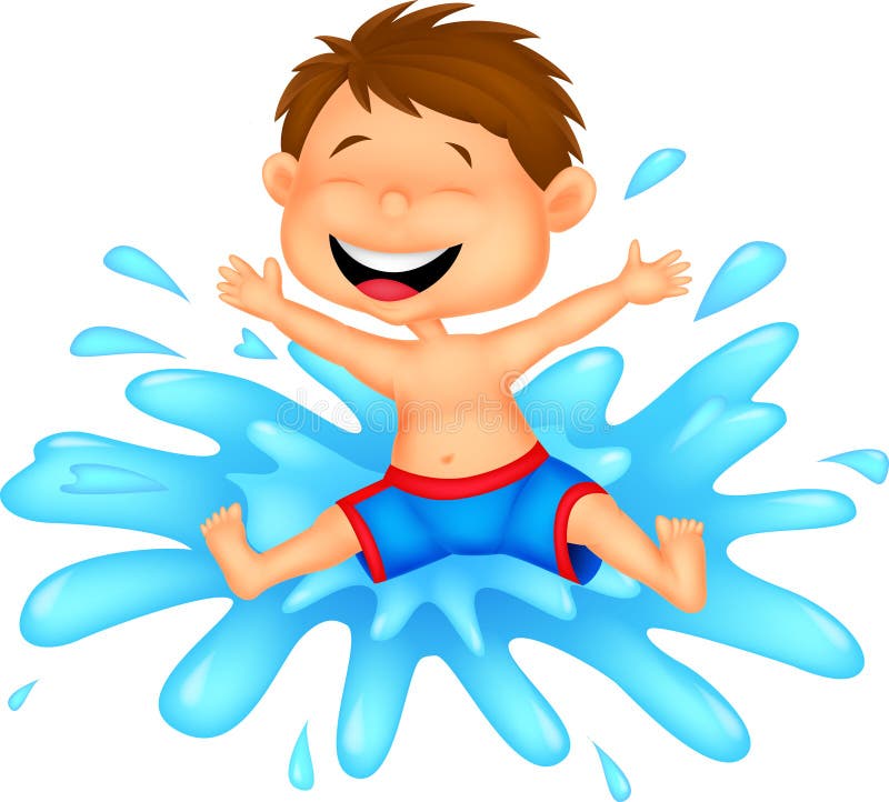 Boy Cartoon Jumping into the Water Stock Vector - Illustration of sketch,  character: 39821302