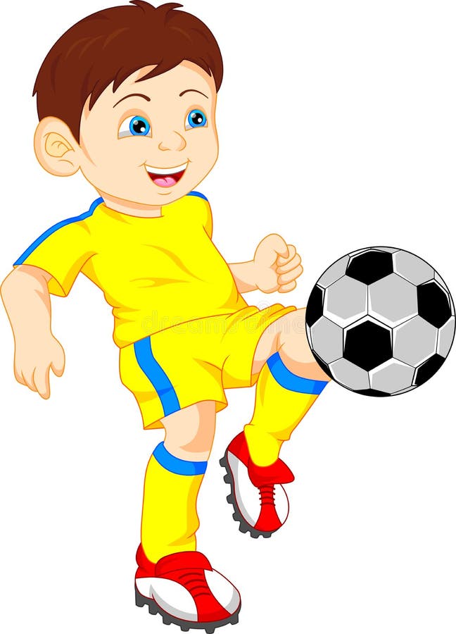 Boy cartoon soccer player stock vector. Illustration of male - 49394053