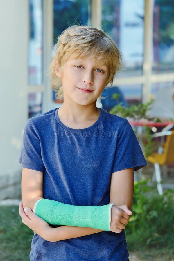 Boy with cast