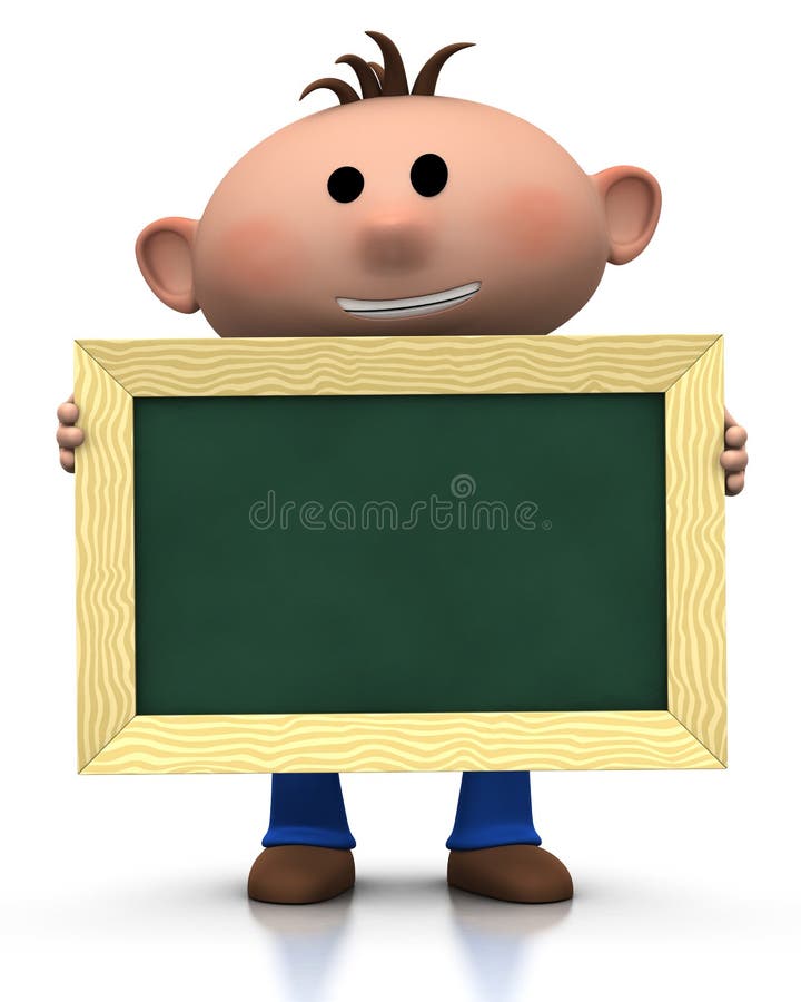 Boy with chalkboard