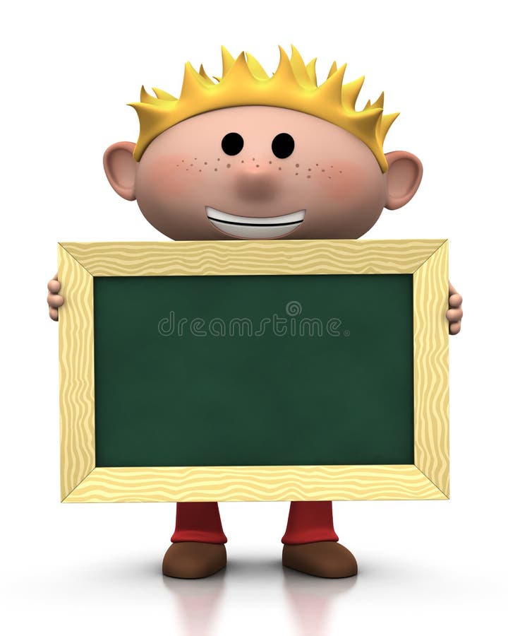 Boy with chalkboard