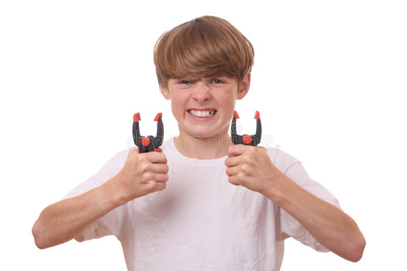 Boy with clamps