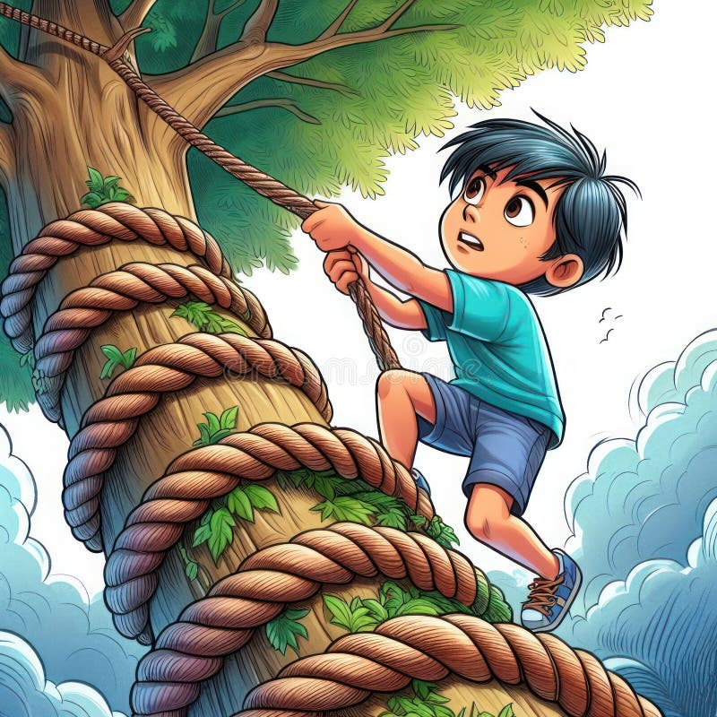 Boy Climbing Tree Stock Illustrations – 767 Boy Climbing Tree