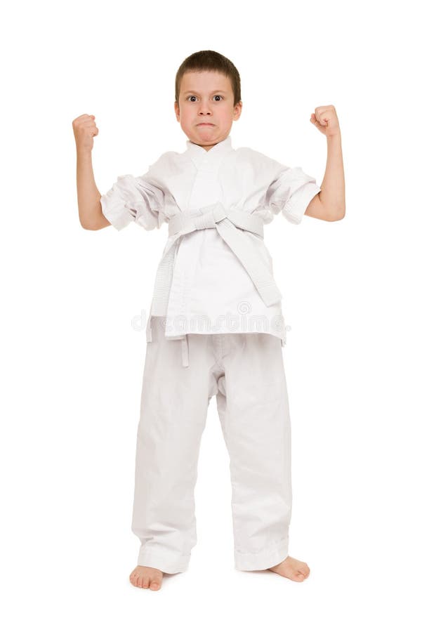 Boy in Clothing for Martial Arts Stock Photo Image of combative, full
