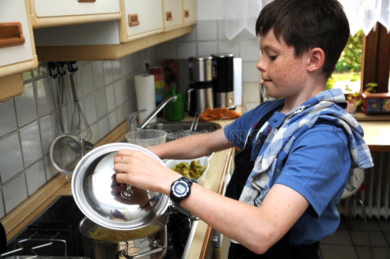 Boy cooking