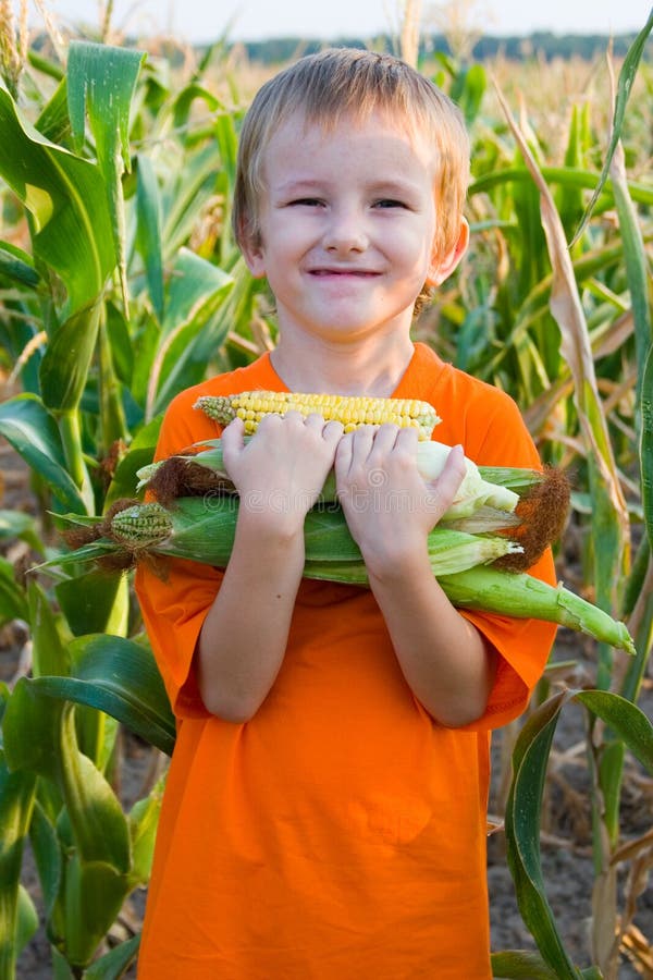 Boy with the corn