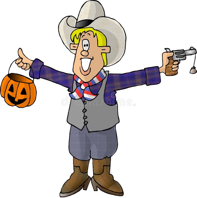 Boy in a cowboy costume royalty free illustration Boy in a cowboy costume royalty free illustration