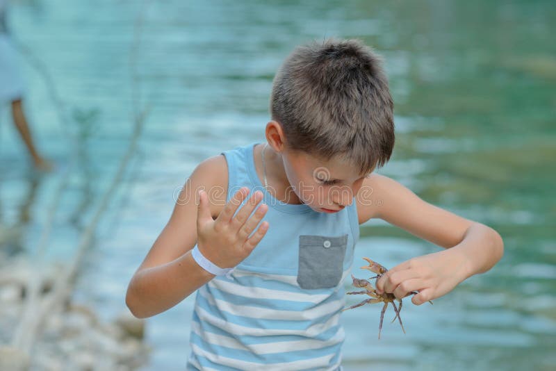 Boy with crab