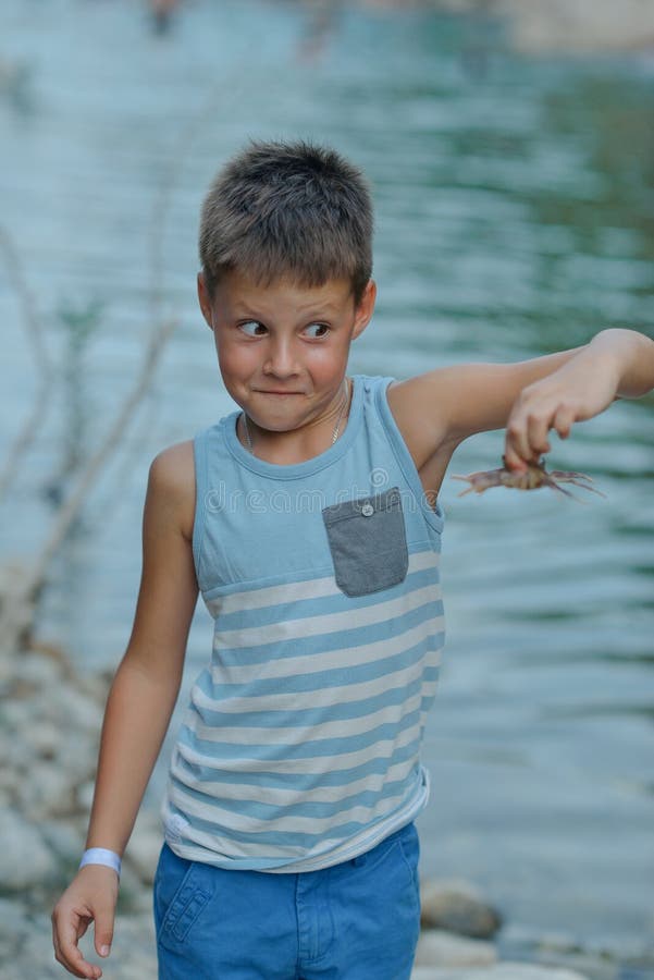 Boy with crab