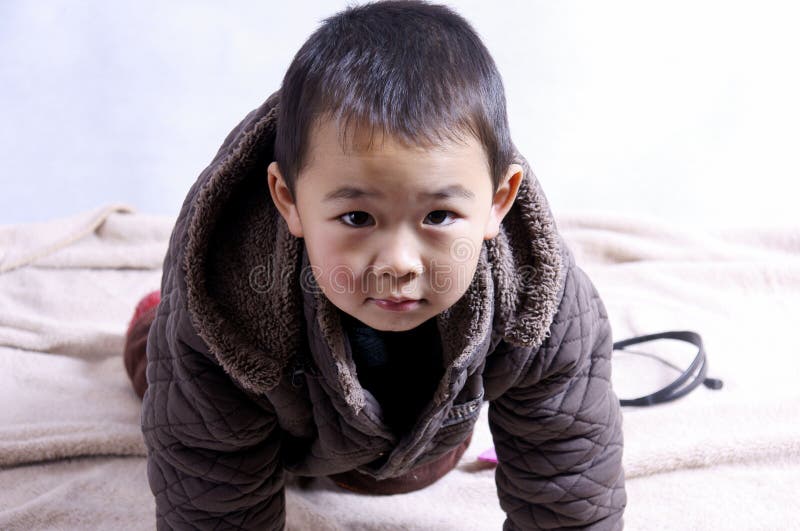 Boy creeping stock photo. Image of expressions, movement 7526740