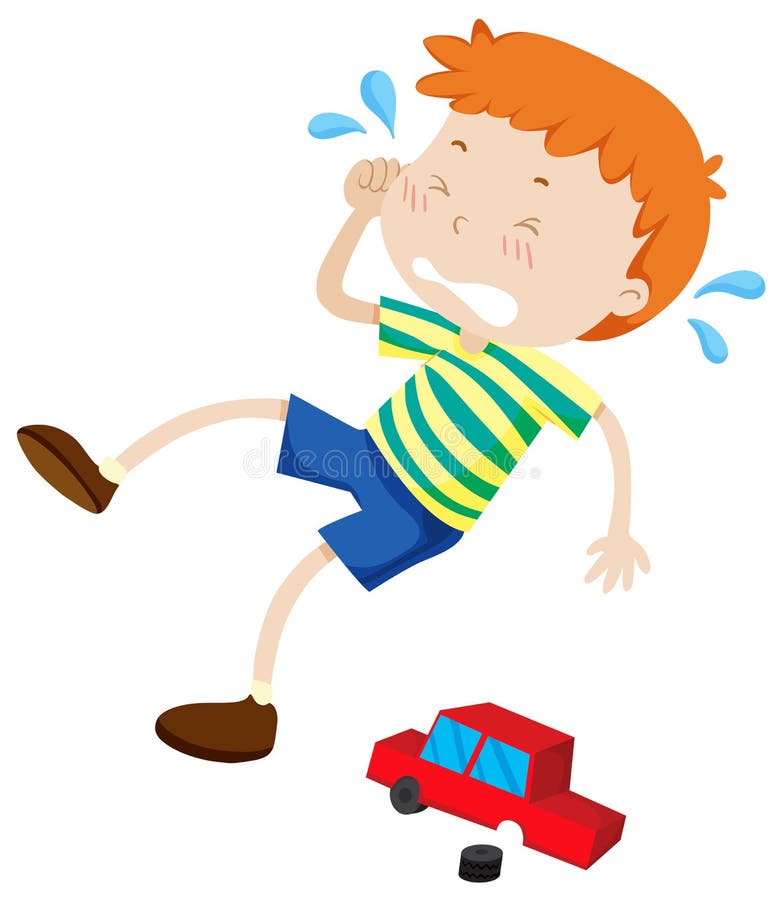 Boy Crying Because Of Broken Toy Stock Vector Image 61012987