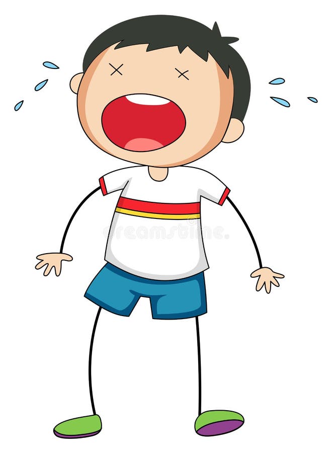Boy crying stock vector. Illustration of crying, cartoon - 54330862