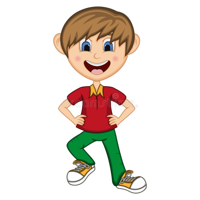 Boy Dance Cartoon with Hands at the Hips Stock Vector - Illustration of ...