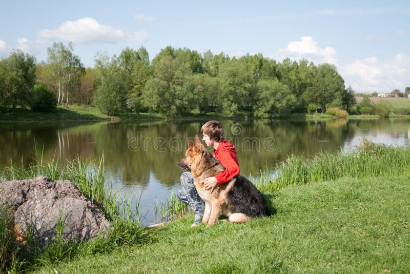 Boy and dog