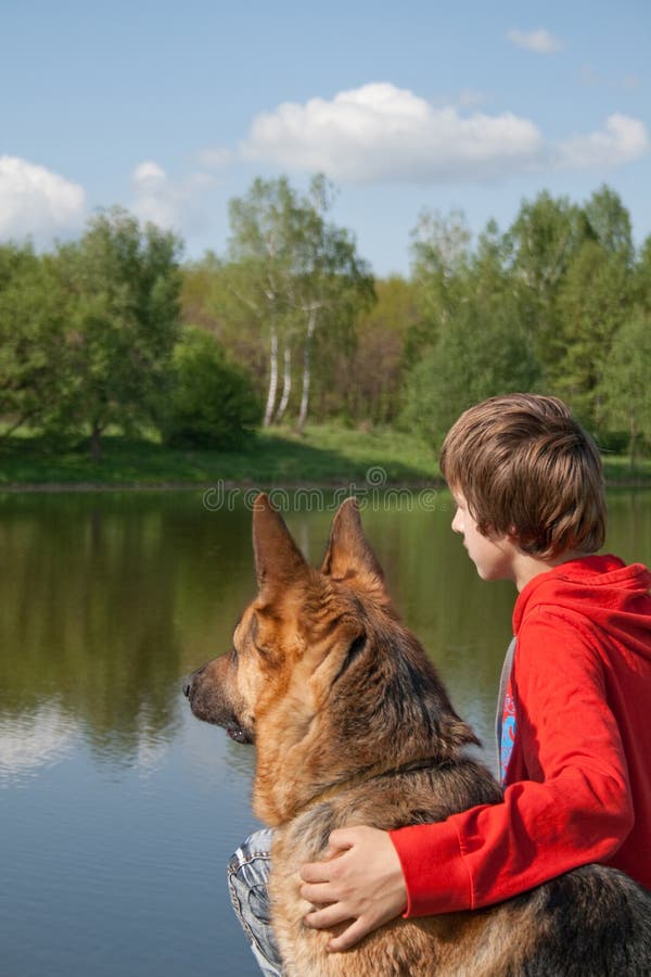 Boy and dog