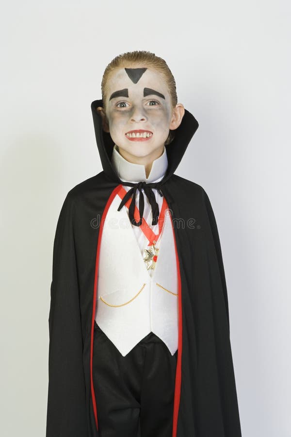 Boy Dressed in Dracula Costume for Halloween Stock Image - Image of ...