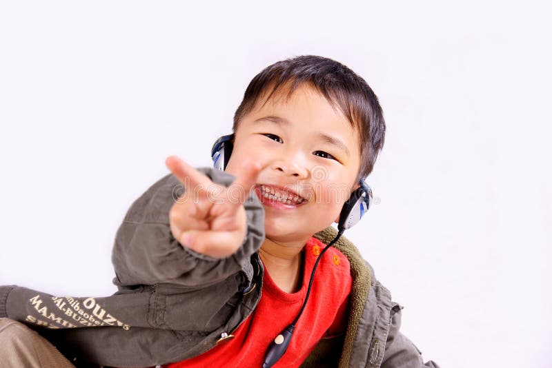 Boy with earphone