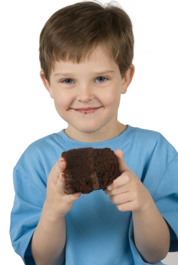 Boy Eating Cake stock image. Image of yummy, party, mess 9248153