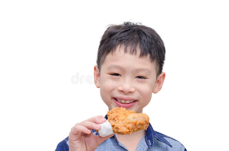 Boy eating fried chicken stock photo. Image of gravy, mouth 2514418