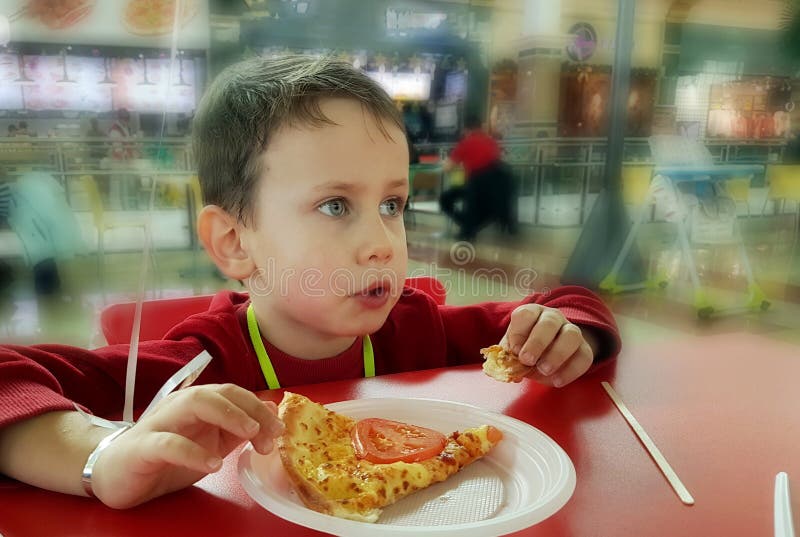 Boy and pizza. stock image. Image of pizza, motion, little 113923027