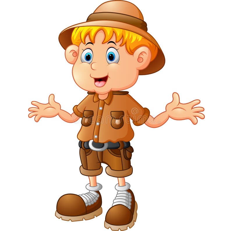 Boy explorer cartoon stock vector. Illustration of cute - 62581191