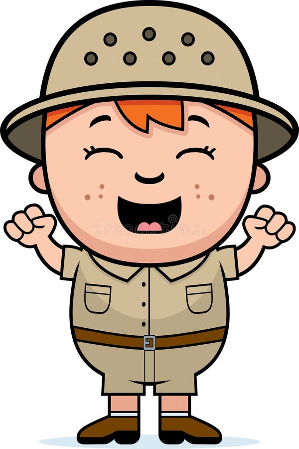 Boy Explorer Excited stock illustration
