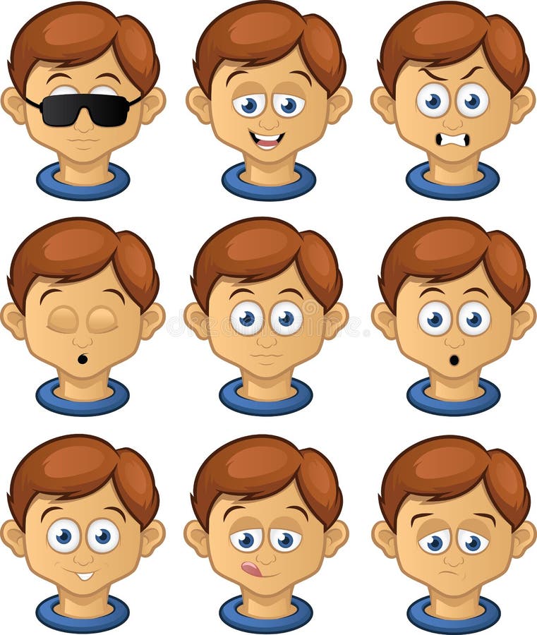 9 expressions. Лицо подростка вектор. Мальчик смотрит на нос вектор. Иконки пацанов мультяшные. Boy digging nose vector.