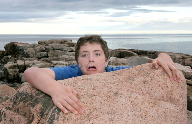 Boy falling off stock photo. Image of rock, active, accident 7078394
