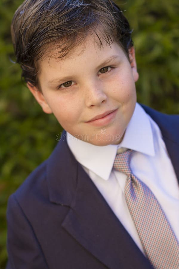 Boy First Communion Dress Smiling To the Camera Stock Photo - Image of ...