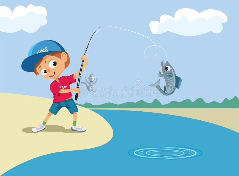 Cartoon Boy Fishing Stock Illustrations – 2,244 Cartoon Boy Fishing ...