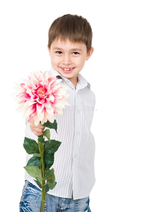 Man holding a daisy flower stock photo. Image of commitment 2318438
