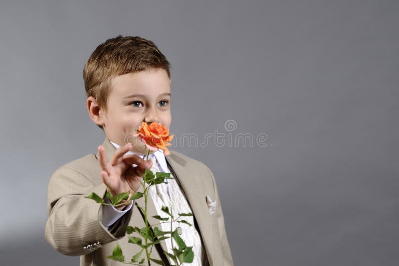 Boy and flower