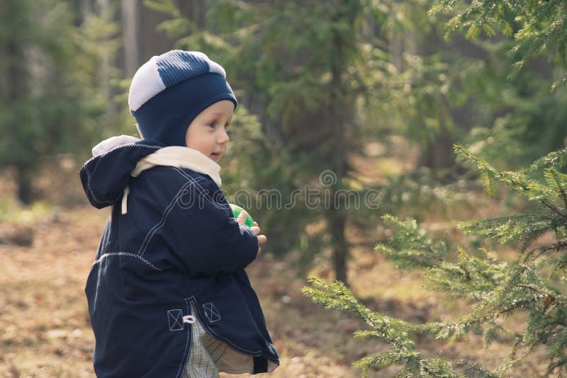 The boy in a fur-tree wood (1)